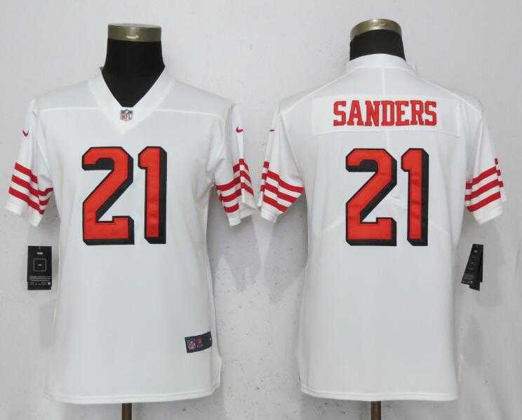 Women Nike 49ers 21 Deion Sanders White Color Rush Vapor Untouchable Limited Jersey,We sell and wholesale Women Nike 49ers 21 Deion Sanders White Color Rush Vapor Untouchable Limited Jersey on line form chian!